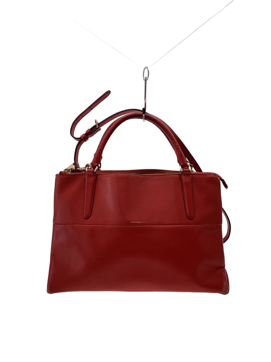 【中古】COACH◆バッグ/レザー/RED/無地/30348【バッグ】