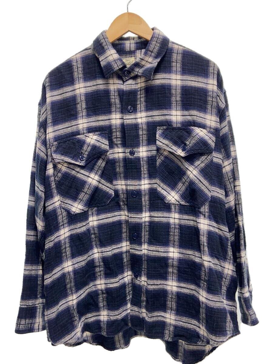 【中古】gold◆ネルシャツ/L/コットン/BLU/チェック/GL28481【メンズウェア】