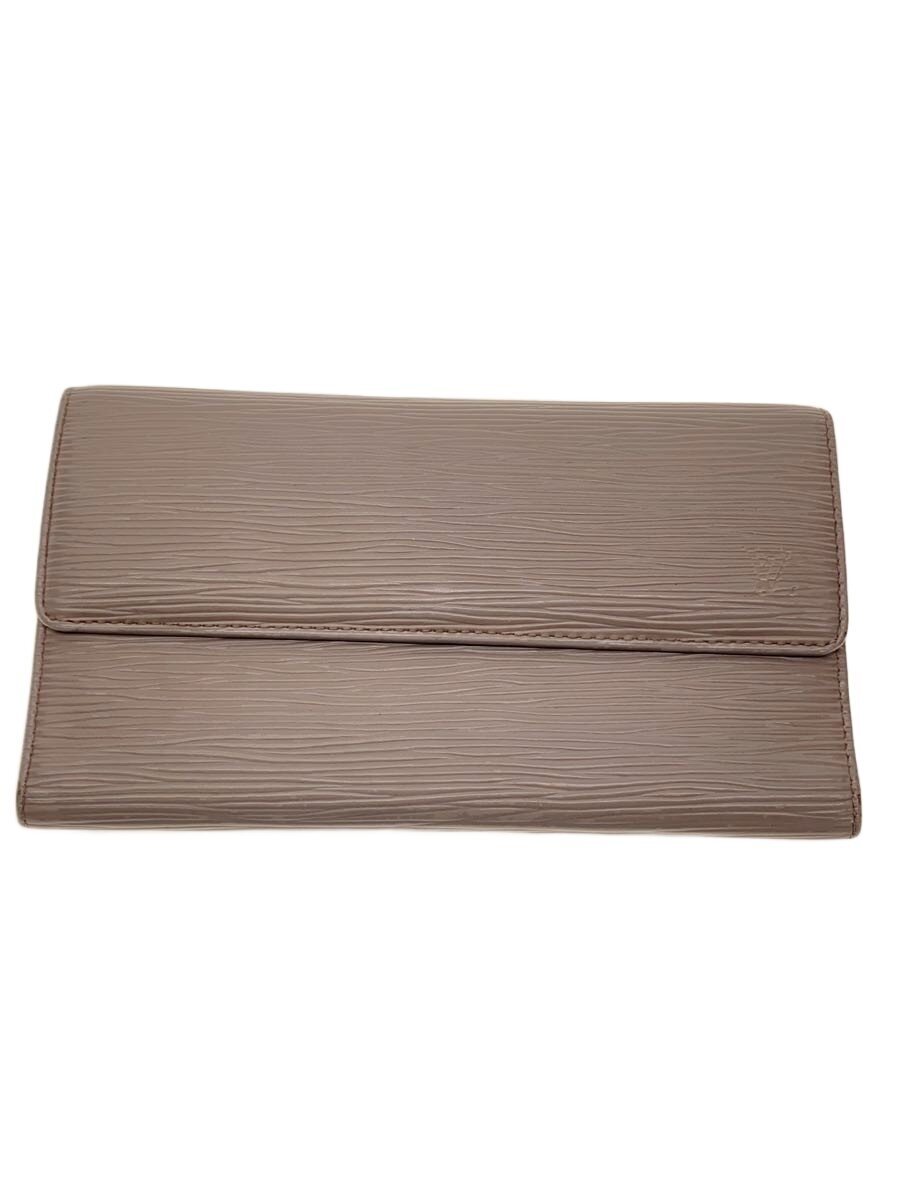 【中古】LOUIS VUITTON◆長財布/レザー/GRY/レディース【服飾雑貨他】
