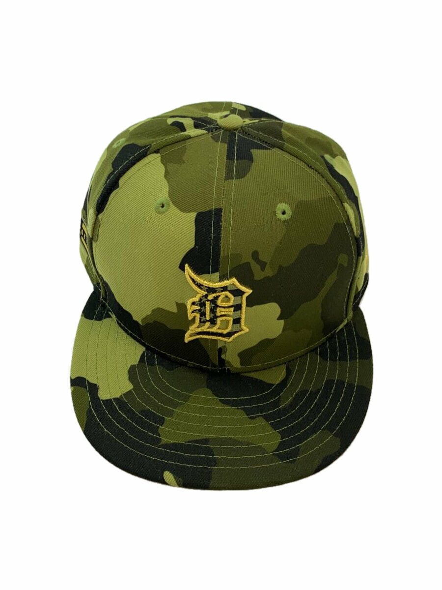 【中古】NEW ERA◆アームドフォースデーキャップ/キャップ/7 5/8/ポリエステル/グリーン/カモフラ/メンズ【服飾雑貨他】