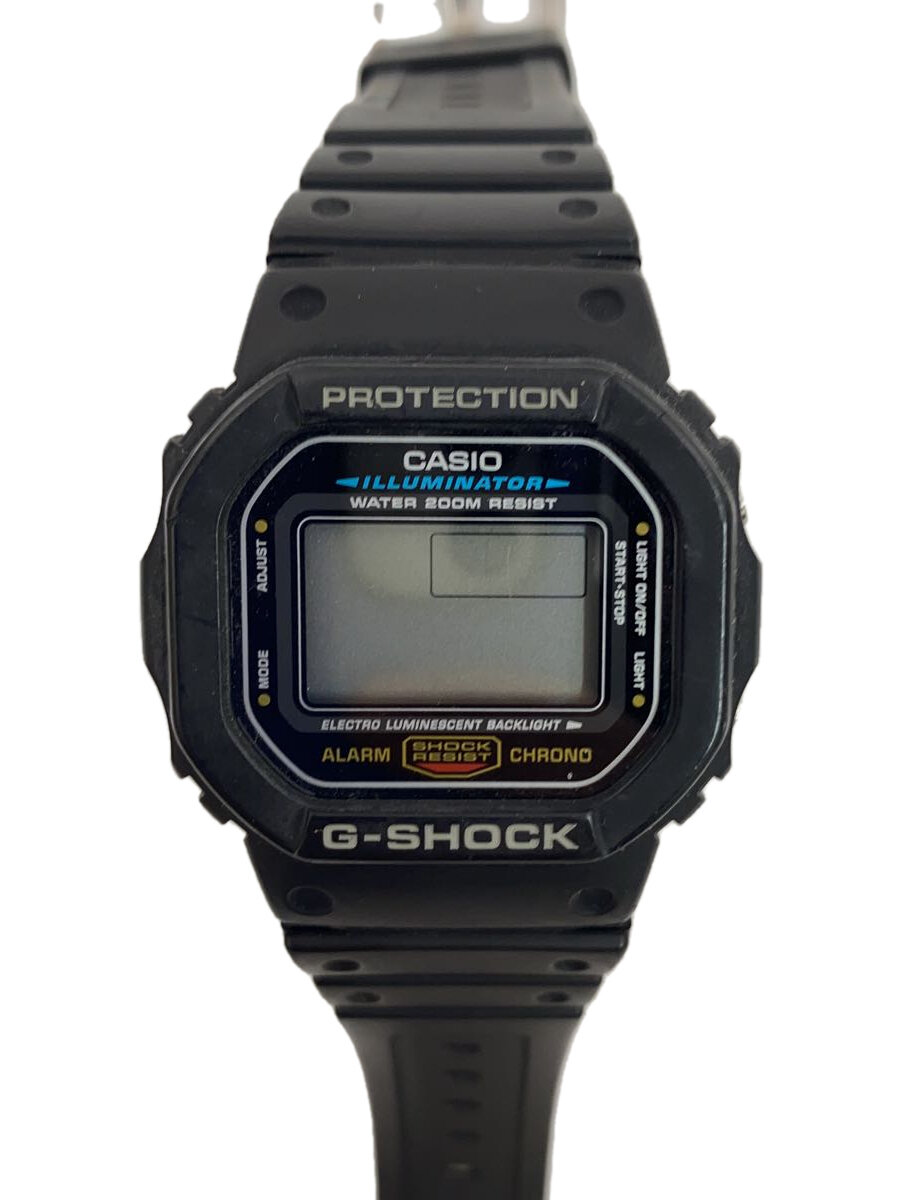 【中古】CASIO◆ソーラー腕時計/デジタル/ラバー/BLK/BLK/DM-5600E【服飾雑貨他】