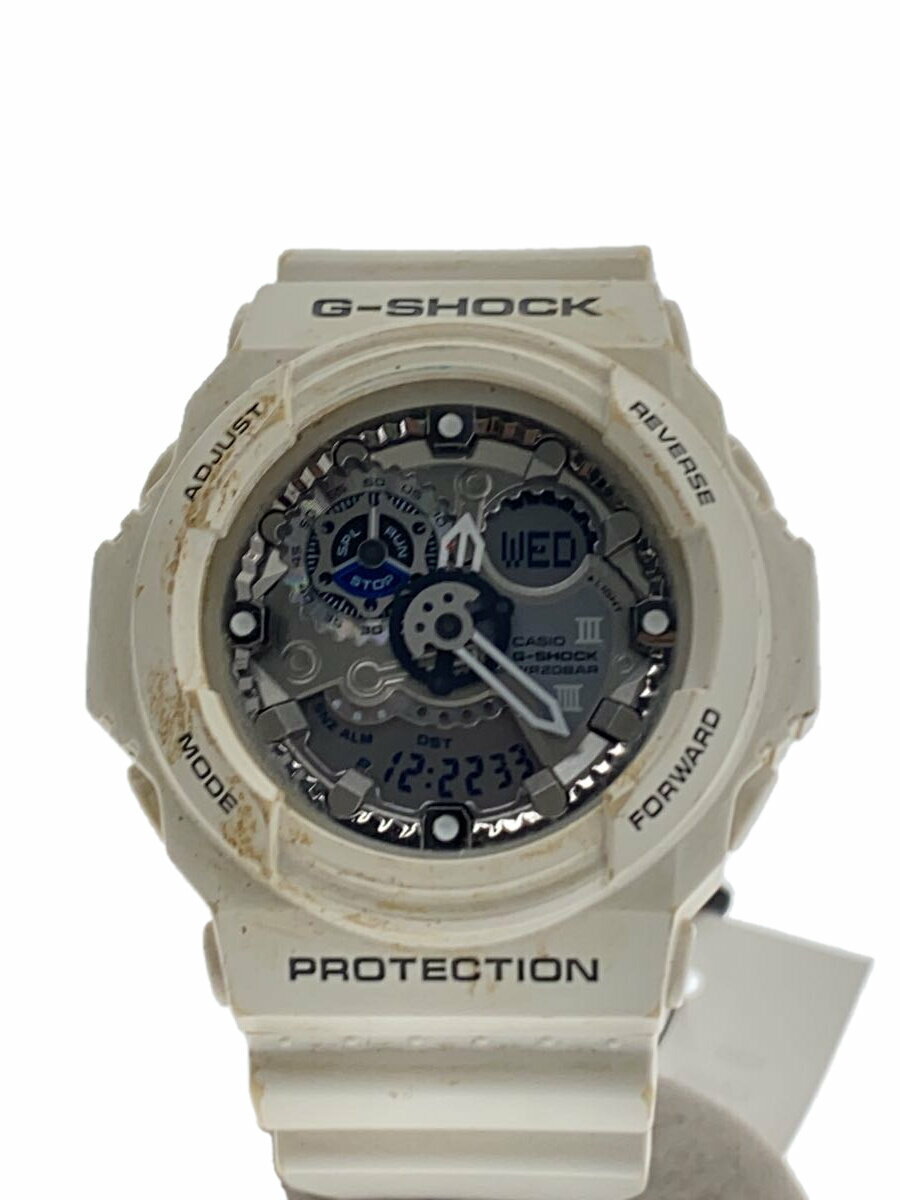 【中古】CASIO◆クォーツ腕時計・G-SHOCK/デジアナ/WHT【服飾雑貨他】