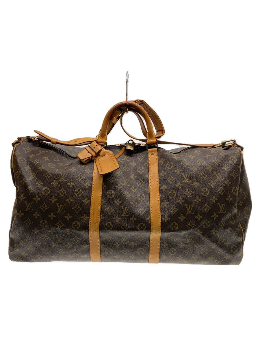 【中古】LOUIS VUITTON◆キーポル・バンドリエール60_モノグラム・キャンバス_BRW/PVC/BRW【バッグ】