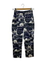 【中古】CHANEL◆L/ココマーク/カメリアパンツボトム/34/コットン/NVY/総柄/P63239V48727【レディースウェア】