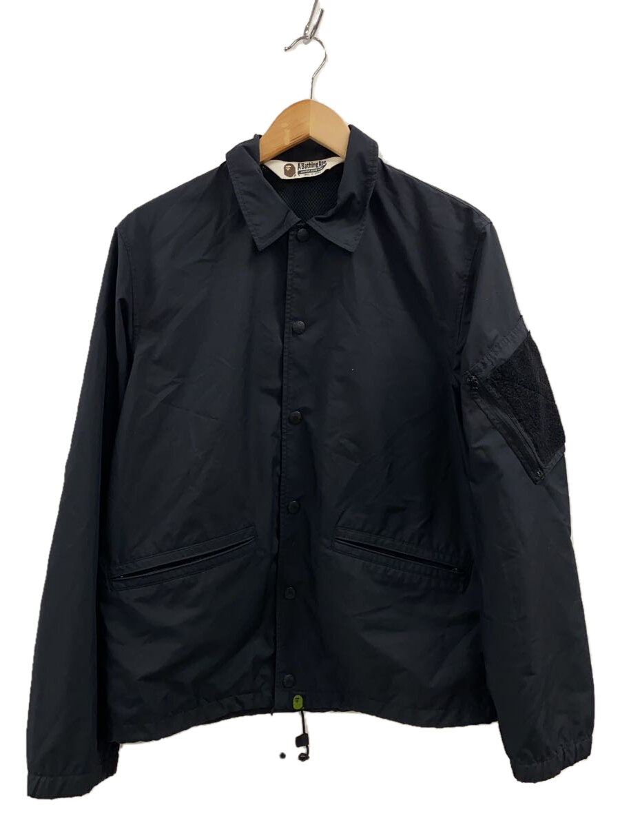 【中古】A BATHING APE◆コーチナイロンジャケット/M/ナイロン/ブラック//【メンズウェア】