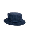 【中古】JUNYA WATANABE COMME des GARCONS MAN◆ハット/--/アンゴラ/NVY/チェック/メンズ/WG-K601【服飾雑貨他】