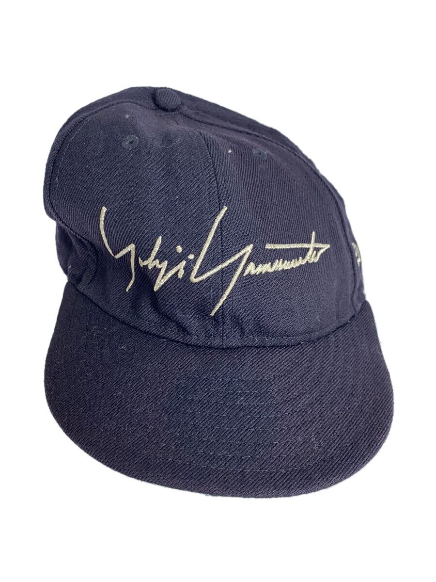【中古】yohji yamamoto POUR HOMME◆キャップ/7 5/8/コットン/NVY/メンズ/HN-H83-860【服飾雑貨他】
