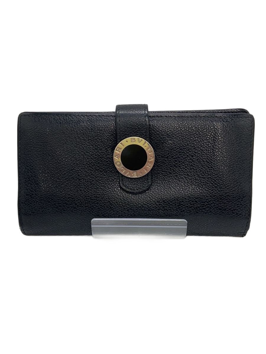 【中古】BVLGARI◆長財布/BAEREL/BLK/無地/レディース【服飾雑貨他】