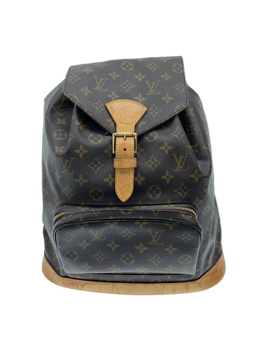 【中古】LOUIS VUITTON◆モンスリ_モノグラム・キャンバス_BRW/PVC/BRW【バッグ】