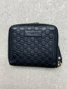 【中古】GUCCI◆マイクログッチシマ/2つ折り財布/レザー/BLK/総柄/メンズ/449395/GG【服飾雑貨他】