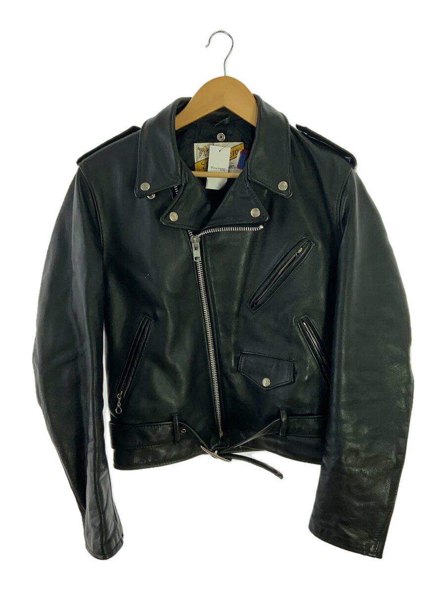 【中古】Schott◆ダブルライダースジャケット/38/レザー/BLK/PERFECTO/バイカータグ//【メンズウェア】