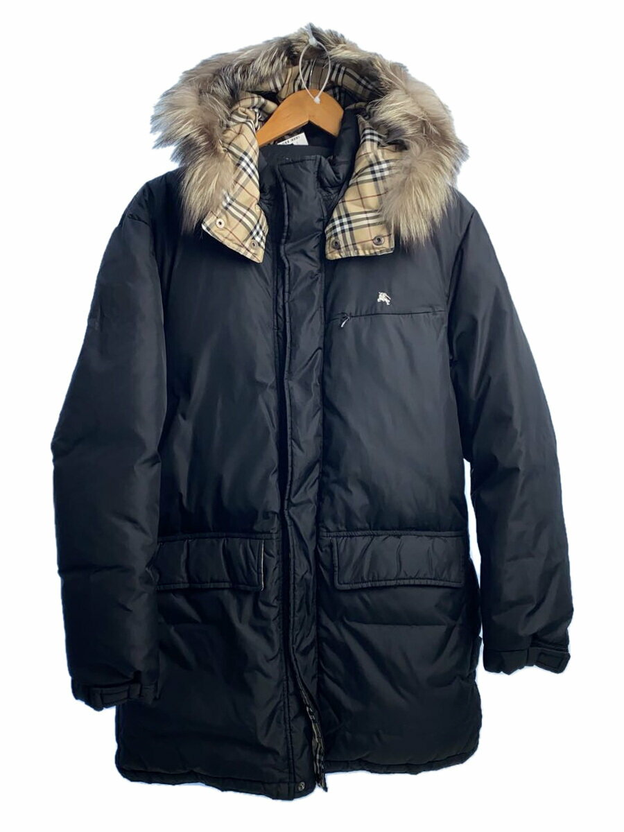 【中古】BURBERRY BLACK LABEL◆ダウンジャケット/L/ナイロン/BLK/BMP13-525-09【レディースウェア】