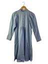 【中古】ELIN◆ギャザースリーブシャツワンピース/--/コットン/ブルー/無地/3626-604-3005【レディースウェア】