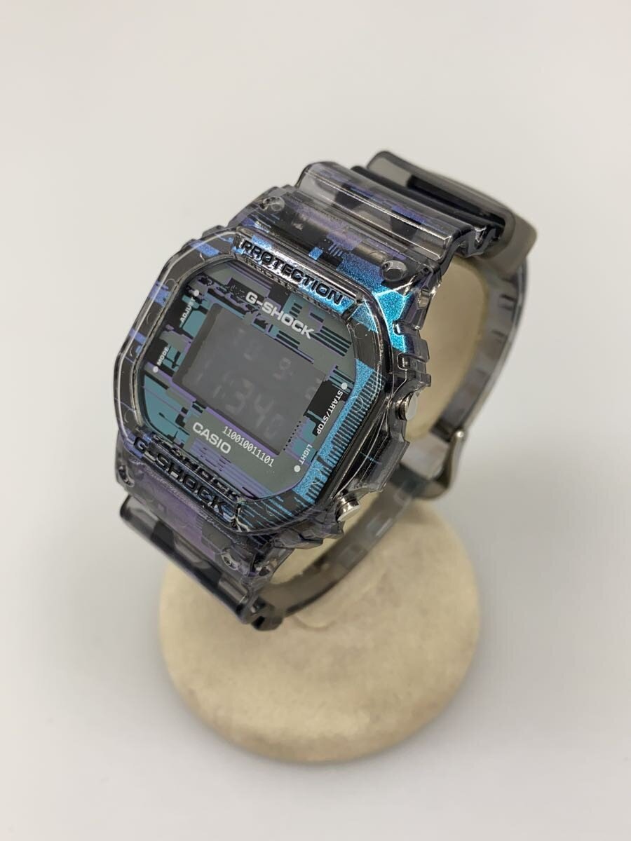 【中古】CASIO◆クォーツ腕時計_G-SHOCK/デジタル/ラバー/BLU/BLU/SS【服飾雑貨他】