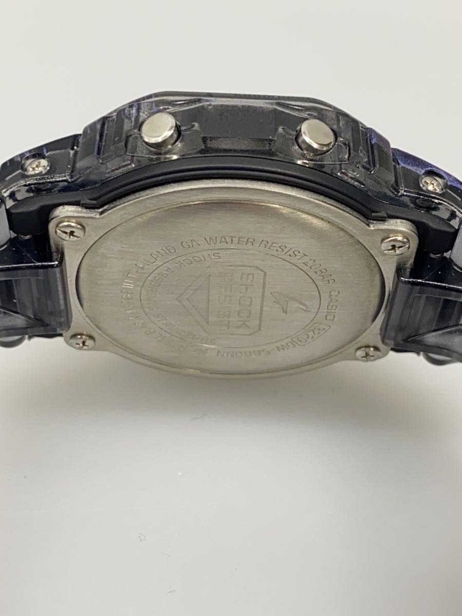 【中古】CASIO◆クォーツ腕時計_G-SHOCK/デジタル/ラバー/BLU/BLU/SS【服飾雑貨他】