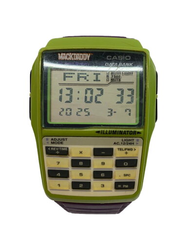 【中古】CASIO◆クォーツ腕時計・DATEBANK/デジタル/GRY/PUP【服飾雑貨他】 【中古】CASIO◆クォーツ腕時計・DATEBANK/デジタル/GRY/PUP【服飾雑貨他】