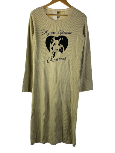 【中古】HYSTERIC GLAMOUR◆長袖ワンピース/FREE/コットン/BEG/01233NO01【レディースウェア】 【中古】HYSTERIC GLAMOUR◆長袖ワンピース/FREE/コットン/BEG/01233NO01【レディースウェア】