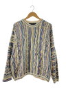 【中古】TUNDRA◆ニット・セーター(厚手)/XL/コットン/マルチカラー/総柄【メンズウェア】