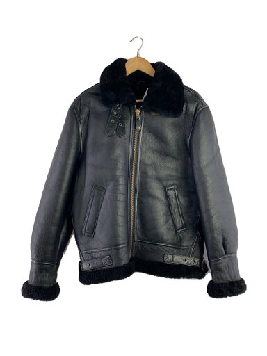 【中古】Schott◆DUR O JAC by schott/B-3/シープスキンボマージャケット/38/羊革/BLK//【メンズウェア】 【中古】Schott◆DUR O JAC by schott/B-3/シープスキンボマージャケット/38/羊革/BLK//【メンズウェア】