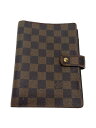 【中古】LOUIS VUITTON◆アジェンダMM_ダミエ・エベヌ_BRW/レザー/BRW/メンズ【服飾雑貨他】