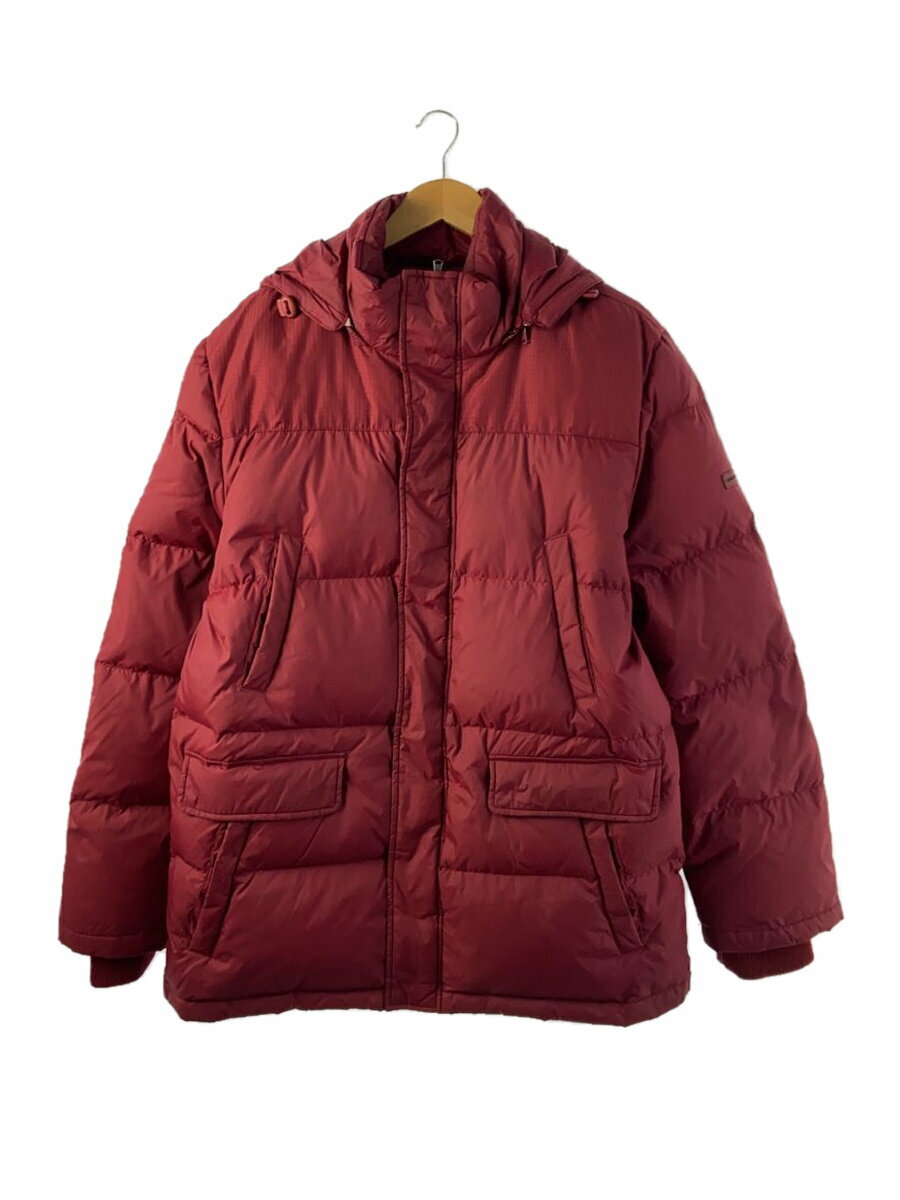 【中古】TOMMY HILFIGER◆ダウンジャケット/XL/ナイロン/RED/無地【メンズウェア】