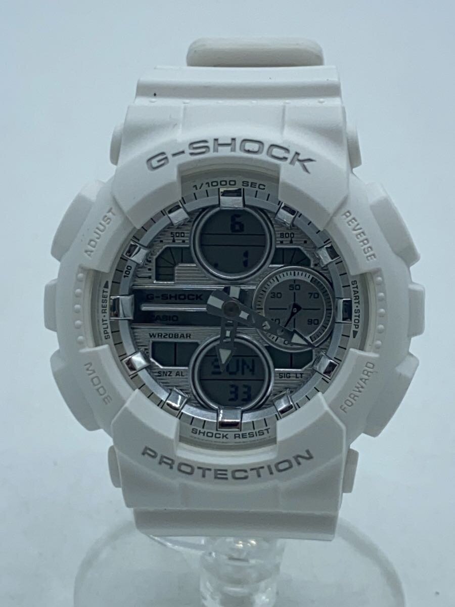 Y - 【中古】CASIO◆クォーツ腕時計_G-SHOCK/デジアナ/ラバー/SLV/WHT【服飾雑貨他】