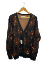 【中古】The Guilty Parties◆カーディガン(薄手)/XL/コットン/BLK/総柄/17FW-WMK-KN15【メンズウェア】