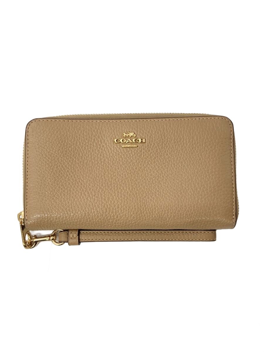 【中古】COACH◆長財布/レザー/BEG/レディース/K2278【服飾雑貨他】