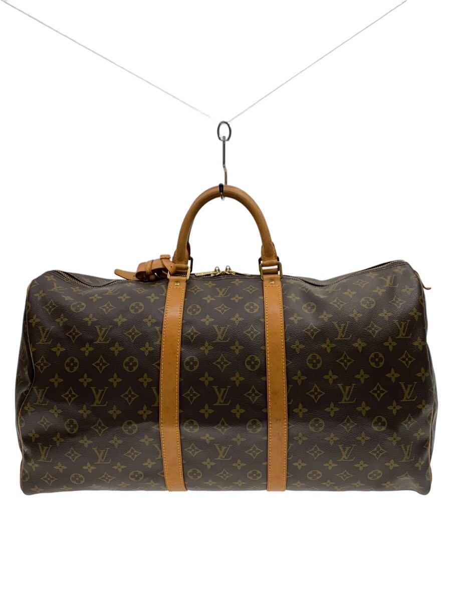 LOUIS VUITTON - 【中古】LOUIS VUITTON◆キーポル55_モノグラム・キャンバス/PVC/BRW【バッグ】