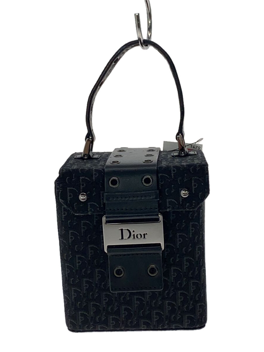 【中古】Christian Dior◆トロッター/バニティーバック/バッグ/キャンバス/BLK/総柄//【バッグ】