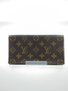 【中古】LOUIS VUITTON◆ポルト・円・3カルト・クレディ_モノグラム・キャンバス_BRW/PVC/BRW/メンズ【服飾雑貨他】