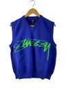 【中古】STUSSY◆ニットベスト(厚手)/S/コットン/BLU/無地/67237-00【メンズウェア】(4)