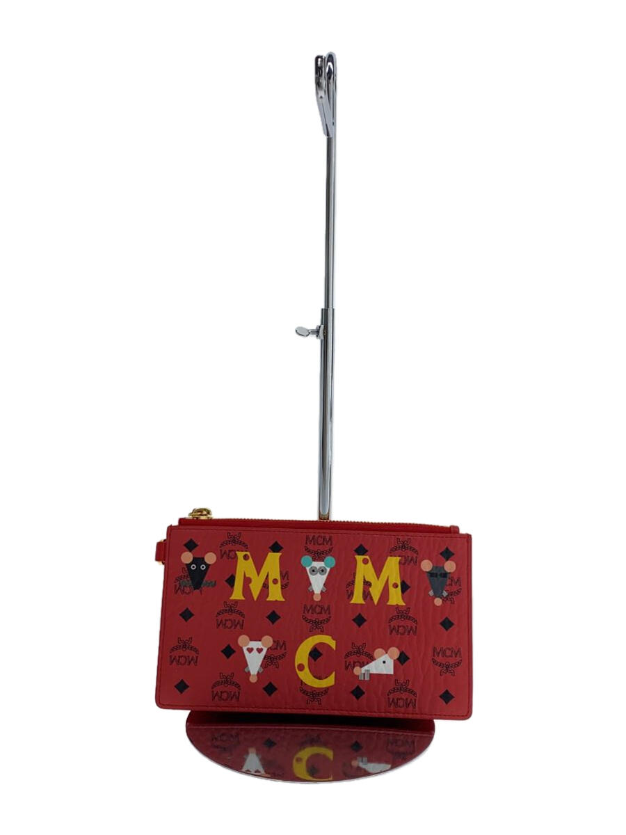 【中古】MCM◆ポーチ/レザー/RED/mxzasxl03rj001【バッグ】