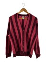 【中古】Supreme◆カーディガン(薄手)/M/ウール/PNK/ストライプ/AH1878【メンズウェア】