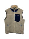 【中古】patagonia◆フリースベスト/L/ポリエステル/CRM/無地/23048fa24【メンズウェア】