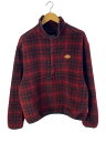 【中古】Woolrich◆90s/USA製/ハーフスナッププルオーバートップス/M/--/RED/チェック/毛玉有【メンズウェア】