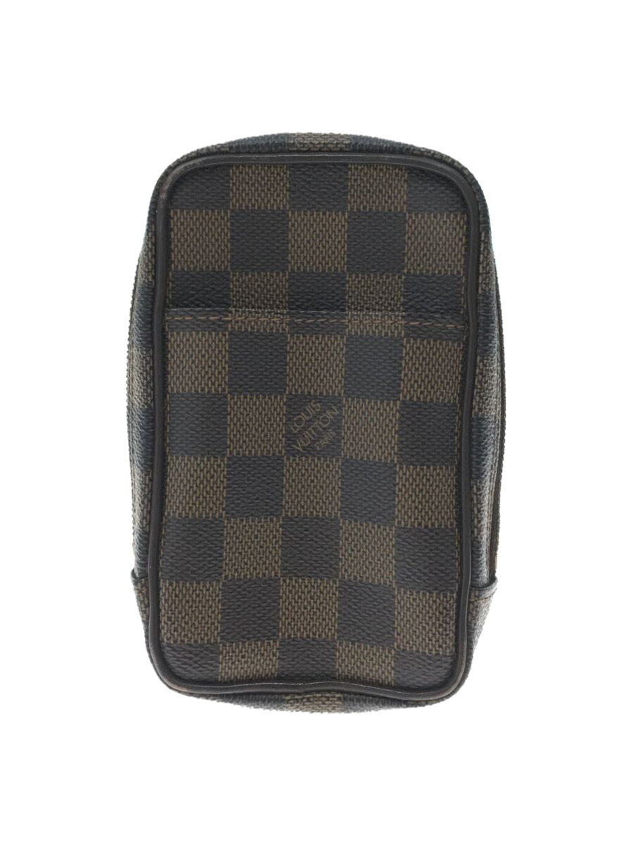 【中古】LOUIS VUITTON◆エテュイオカピPM_ダミエ・エベヌ_BRW/PVC/BRW【バッグ】