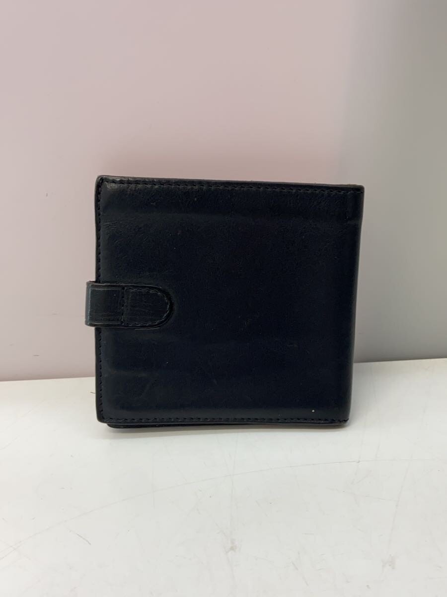 【中古】IL BISONTE◆2つ折り財布/レザー/BLK/メンズ【服飾雑貨他】