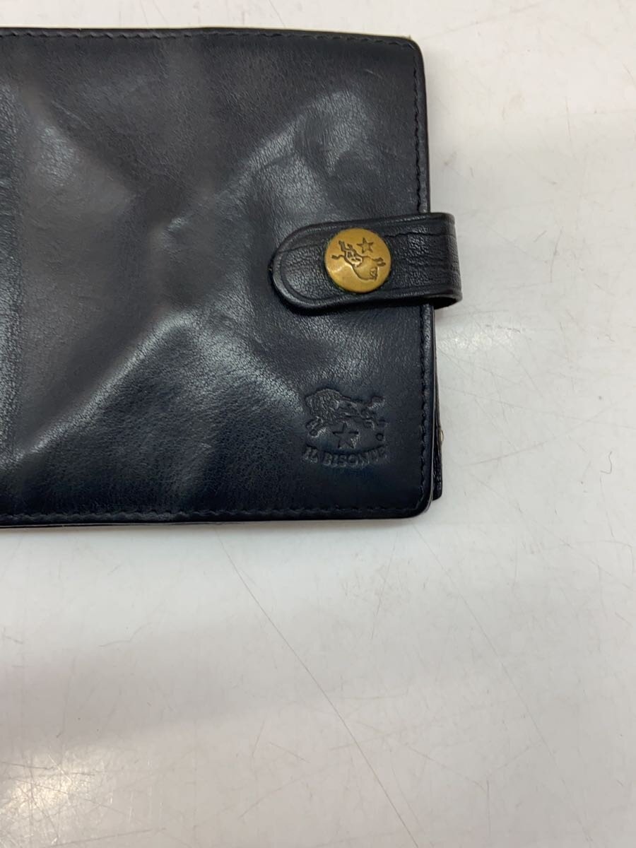 【中古】IL BISONTE◆2つ折り財布/レザー/BLK/メンズ【服飾雑貨他】