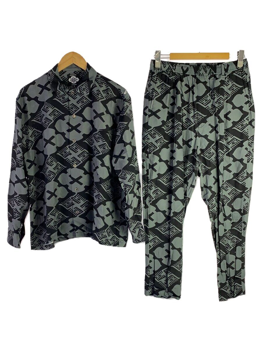 【中古】BUDSPOOL◆セットアップ/M/レーヨン/GRY/総柄【メンズウェア】