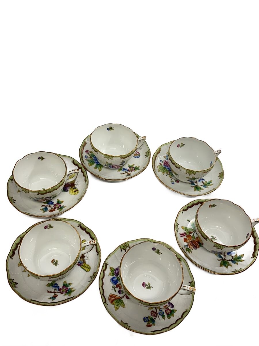 【中古】Herend◆ヴィクトリアブーケ/カップ&ソーサー/6点セット//【キッチン用品】