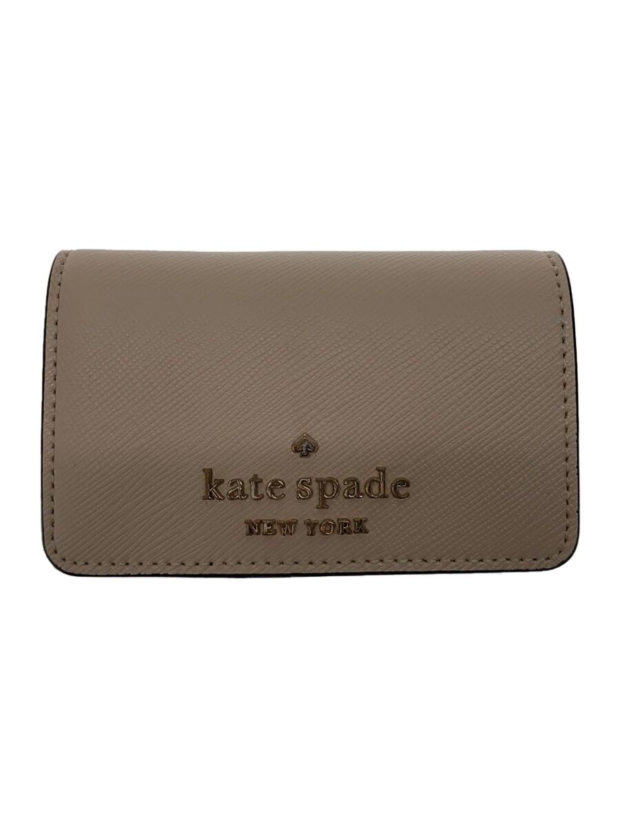 【中古】kate spade new york◆キーケース/レザー/BEG/無地/レディース【服飾雑貨他】