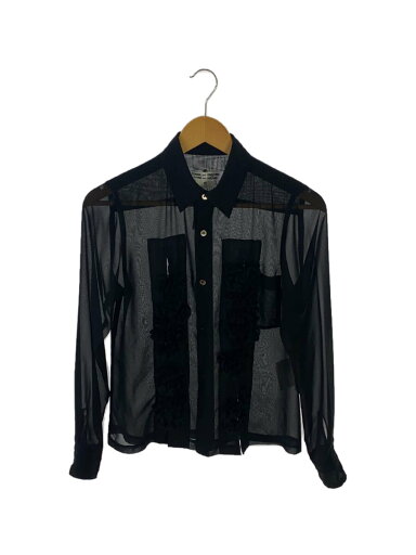【中古】COMME des GARCONS◆長袖シャツ/XS/ポリエステル/BLK/RN-B001【レディースウェア】 【中古】COMME des GARCONS◆長袖シャツ/XS/ポリエステル/BLK/RN-B001【レディースウェア】