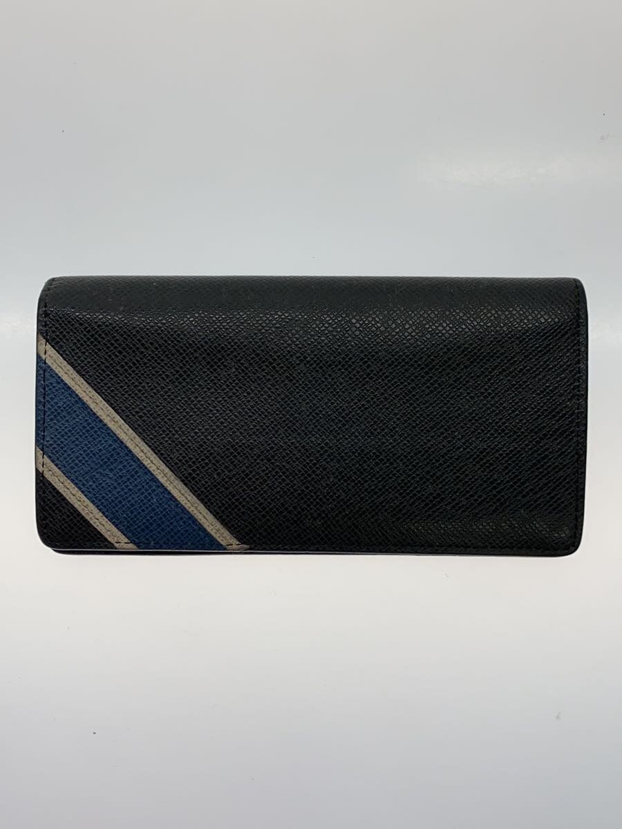 【中古】LOUIS VUITTON◆長財布/レザー/BLK/無地/メンズ/m64012 タイガストライプポルトフ【服飾雑貨他】