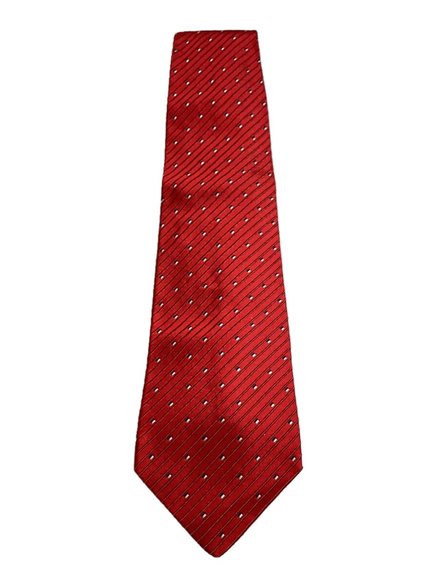 【中古】Christian Dior◆ネクタイ/シルク/RED/総柄/レディース【服飾雑貨他】
