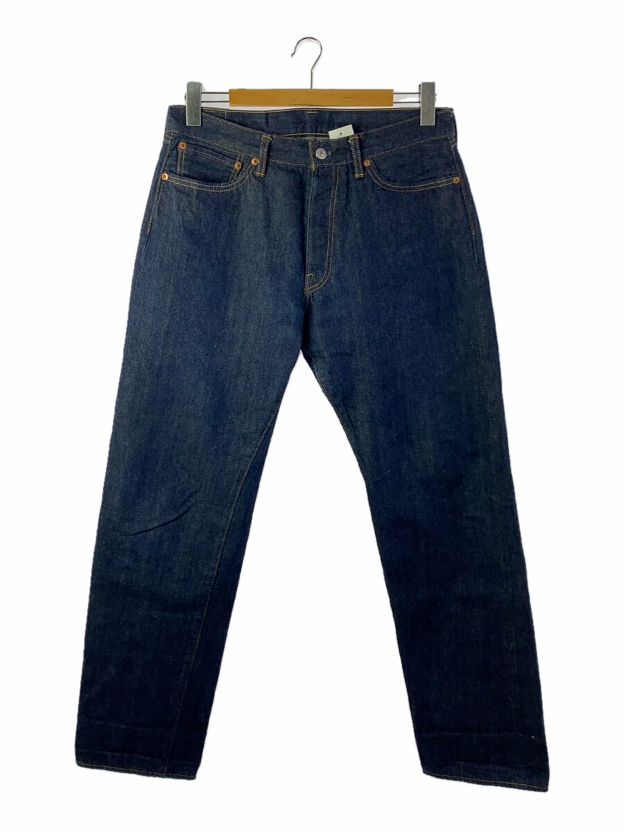 【中古】TCBjeans◆猫パッチ/赤耳/ボタンフライストレートパンツ/--/デニム/IDG【メンズウェア】