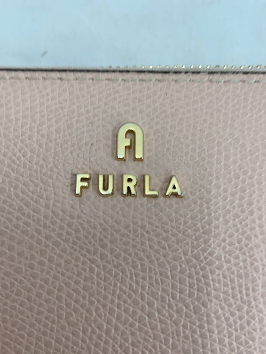 【中古】FURLA◆長財布/レザー/PNK/無地/レディース/WP00313【服飾雑貨他】