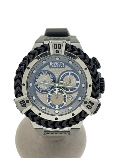 【中古】invicta◆クォーツ腕時計/アナログ/ラバー/SLV/GRY/SS/33153【服飾雑貨他】 【中古】invicta◆クォーツ腕時計/アナログ/ラバー/SLV/GRY/SS/33153【服飾雑貨他】