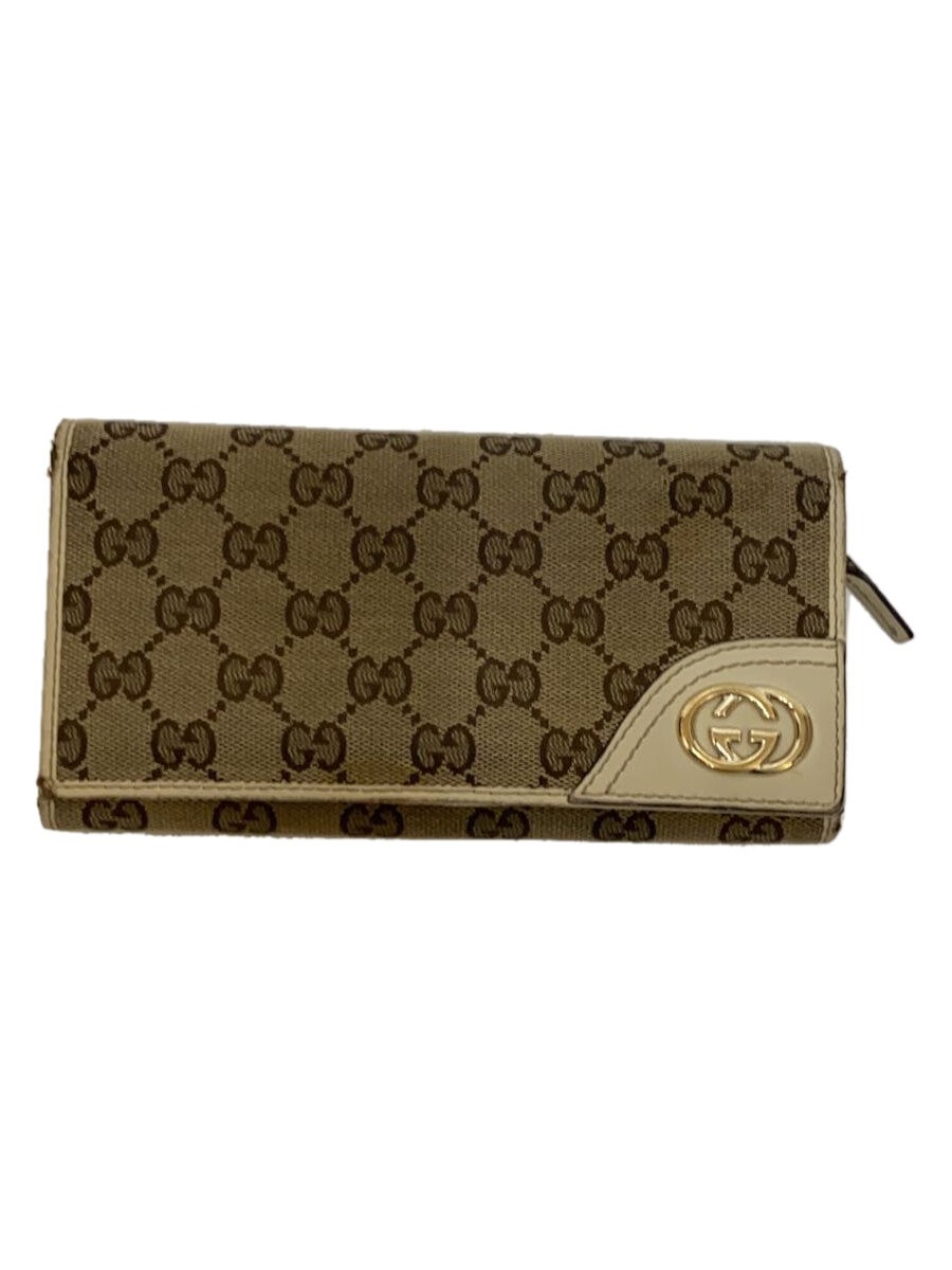 【中古】GUCCI◆長財布/キャンバス/BRW/総柄/レディース【服飾雑貨他】