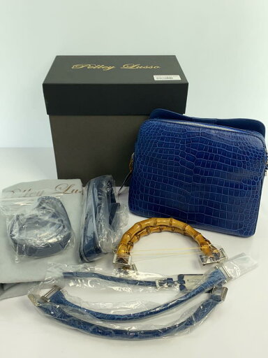 【中古】Pelley Lusso/ショルダーバッグ/レザー/ブルー/2WAY/ジャパンブルー【バッグ】 【中古】Pelley Lusso/ショルダーバッグ/レザー/ブルー/2WAY/ジャパンブルー【バッグ】